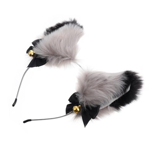 LOORGVEL Plüsch Fuchsohr Stirnband mit Goldenen Glöckchen Weiches Cosplay Haarreif für Kostümparty Leicht und Bequem Geeignet für Halloween und Themenveranstaltungen von LOORGVEL