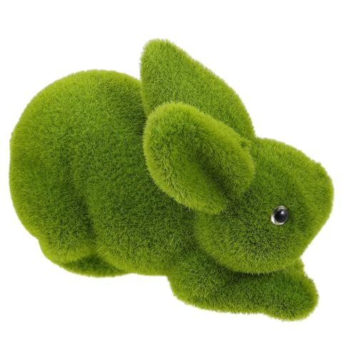 LOORGVEL Realistische Schaumstoff Hase Figur mit Flockbeschichtung Leichte Garten Osterdeko Wetterfestes Outdoor Kaninchen Ornament für Festliche Frühlingsdekoration von LOORGVEL