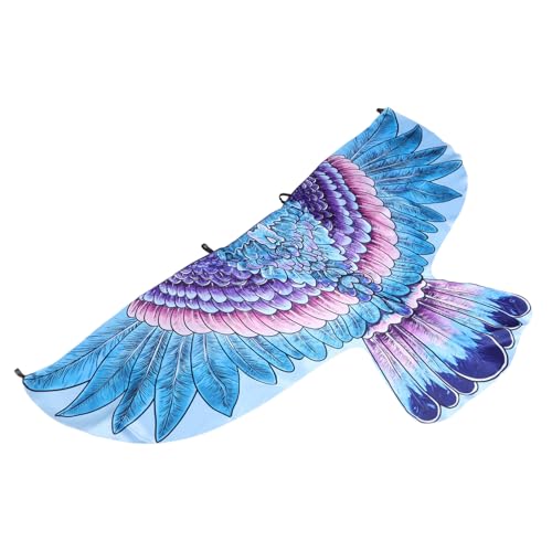 LOORGVEL Realistischer Adlerflügel Umhang für Erwachsene Komfortables Tierkostüm Cape Vielseitiges Party Accessoire für Halloween Karneval Cosplay und Fasching Blaues Federkostüm für Herren von LOORGVEL