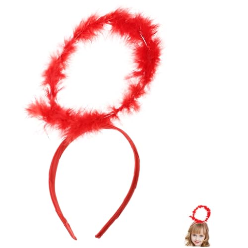 LOORGVEL Rotes Engel Stirnband Kopfschmuck Elegantes Cosplay Accessoire für Halloween Weihnachtsfeier Fasching Kostüm Party von LOORGVEL