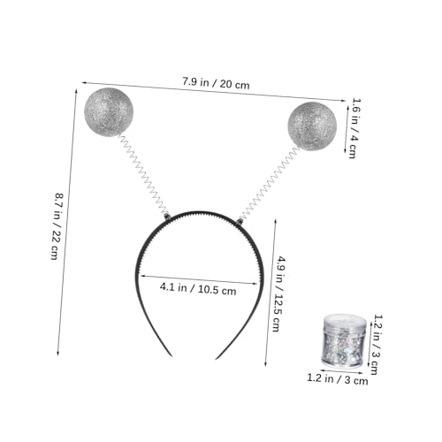 LOORGVEL Silbernes Antennen Stirnband mit Glitzer und Dekorativen Kugeln Vielseitiges Karneval und Partyzubehör für Frauen Geeignet für Halloween Cosplay und Festliche Anlässe LOORGVEL Silbernes Antennen Stirnband mit Glitzer und Dekorativen Kugeln Vielseitiges Karneval und Partyzubehör für Frauen Geeignet für Halloween Cosplay und Festliche Anlässe von LOORGVEL