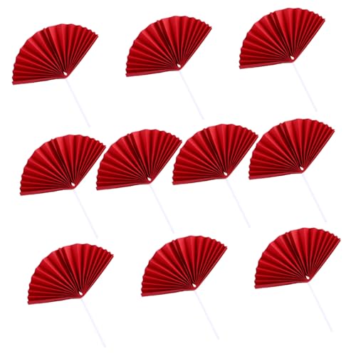 LOORGVEL Teiliges Cake Picks Rote Papierfächer Tortendeko Kreative Cake Toppers für Geburtstagsfeier Sichere Papiermaterialien Stimmungsvolle Partydekoration von LOORGVEL