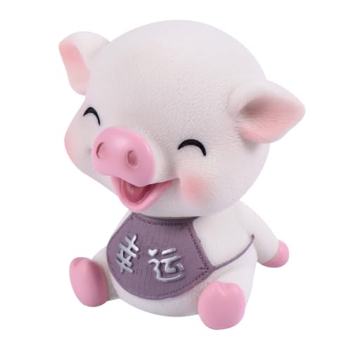 LOORGVEL Wackelkopf Schwein Auto Innenraum Deko Resin Mini Figur Glücksbringer Armaturenbrett Ornament Kreative Mikro Landschaft Auto Zubehör LOORGVEL Wackelkopf Schwein Auto Innenraum Deko Resin Mini Figur Glücksbringer Armaturenbrett Ornament Kreative Mikro Landschaft Auto Zubehör von LOORGVEL