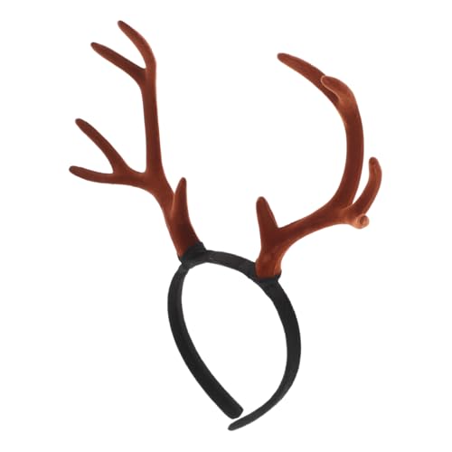 LOORGVEL Weiches Großes Rentier Geweih Stirnband Verstellbar für Erwachsene Realistische Braune Geweih Kopfbedeckung für Weihnachtskostüm Party Karneval und Halloween von LOORGVEL