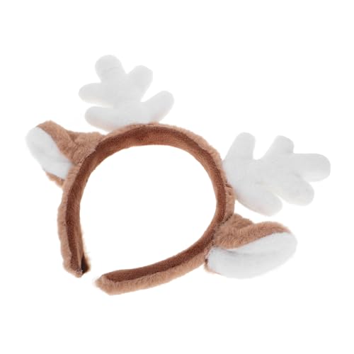 LOORGVEL Weiches Plüsch Rentier Geweih Haarreif Weihnachten Realistisches Reh Kostüm Accessoire Atmungsaktiv Verstellbar für Cosplay Party und Festliche Anlässe Geeignet von LOORGVEL