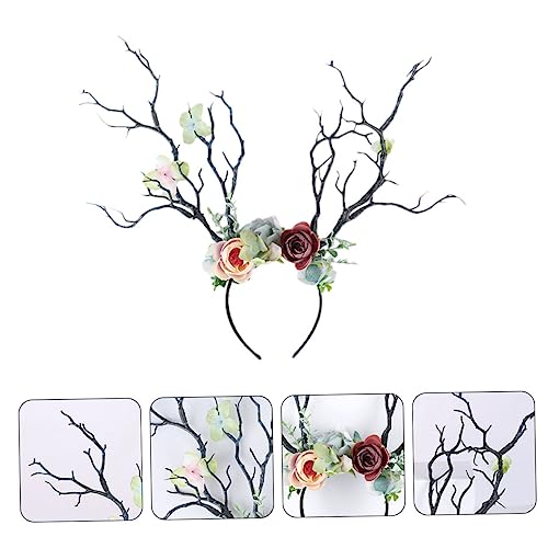 LOORGVEL Weihnachtlicher Haarreif mit Geweih und Blumen Stabiles Kopfschmuck Accessoire für Damen und Mädchen Geeignet für Weihnachtsfeier Party und Fotoshooting LOORGVEL Weihnachtlicher Haarreif mit Geweih und Blumen Stabiles Kopfschmuck Accessoire für Damen und Mädchen Geeignet für Weihnachtsfeier Party und Fotoshooting von LOORGVEL
