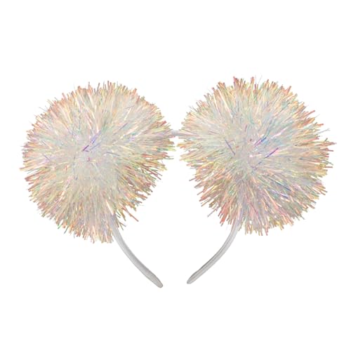 LOORGVEL Weihnachtlicher Haarreif mit Glitzer Pompoms Tinsel Haarschmuck Leichtes Festliches Stirnband für Party Cosplay Fotografie und Festliche Anlässe von LOORGVEL