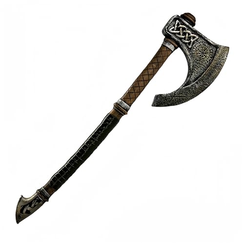 LOOYAR Viking Aegishjalmur Valknut Foam Battle Axt - nordische Mythologie inspirierte Halloween-Requisite, Bronze, Bronze, Medium LOOYAR Viking Aegishjalmur Valknut Foam Battle Axt - nordische Mythologie inspirierte Halloween-Requisite, Bronze, Bronze, Medium von LOOYAR