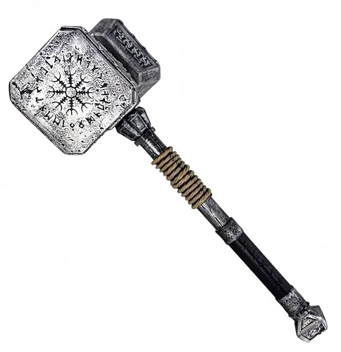 LOOYAR Viking Thunder Hammer Prop - Leichter PU-Schaum für authentische nordische Kostüm-Ensembles schwarzes Eisen, Schwarzes Eisen, Medium LOOYAR Viking Thunder Hammer Prop - Leichter PU-Schaum für authentische nordische Kostüm-Ensembles schwarzes Eisen, Schwarzes Eisen, Medium von LOOYAR