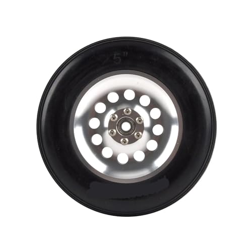 1 Stück Universal 5" 6" Gummi-Aluminium-Rad, kompatibel mit RC-Flugzeugmodell - (5icnh)(6inch 1pcs) von LOOwAH