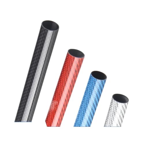 2 Teile/los 500mm Carbon Rohr 3K Glänzend Blau Rot Silber Kompatibel Durchmesser 10mm 12mm 14mm 16mm 18mm 20mm 22mm 24mm 26mm 28mm Universal(18x16mm Blue) von LOOwAH