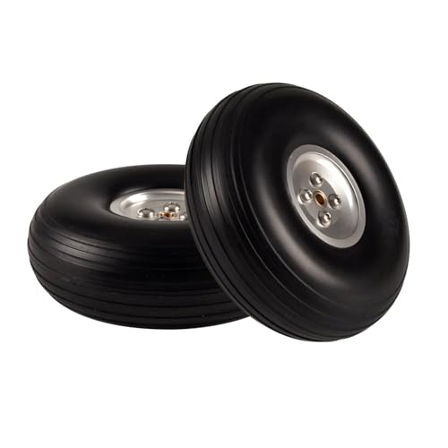 2 stück Gummi Reifen Kompatibel RC Flugzeug Modell 2,75 Zoll 3 Zoll 4,5 Zoll Universal(4.5 inch) von LOOwAH