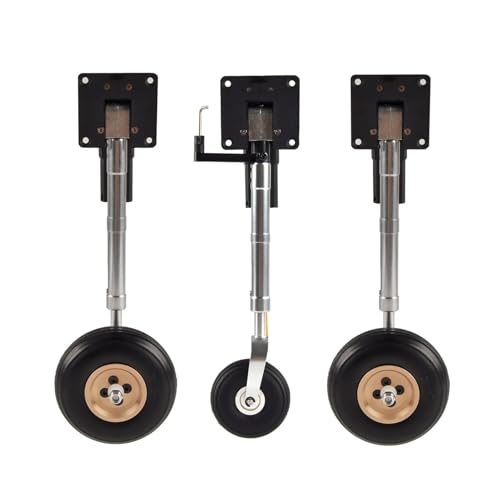 Hauptservofreies Einziehfahrwerk Antivibrationsfahrwerk mit 210-mm-Rädern Kompatibel mit 4-6 kg RC-Flugzeugen Universal(1 Set Nose and Main) von LOOwAH