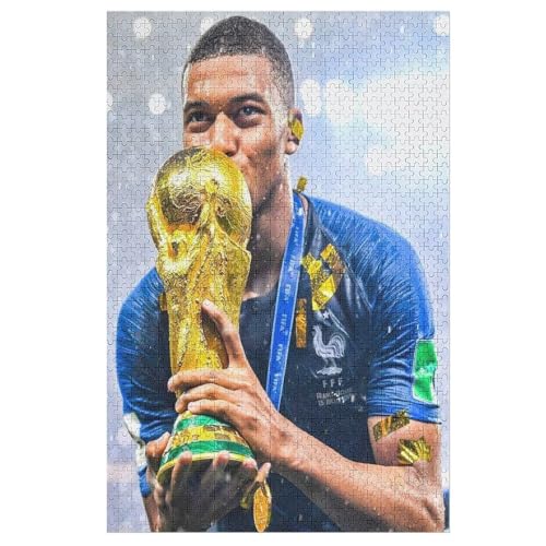 Mbappe Puzzles 1000 Teile Puzzle Jungen Und Mädchen Puzzle Fußballer Puzzles Lernspiele Spielzeug Familiendekoration 1000 PCS von LOPUCK