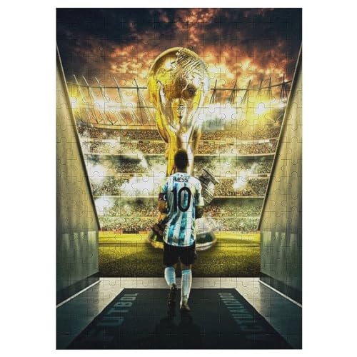 Messi 300 Teile Wooden Puzzle Erwachsene Kinder Puzzle Schwierigkeitsgrad Puzzles Fußballer Puzzles Familie Dekoration Lernspielzeug Spiele 300 PCS von LOPUCK