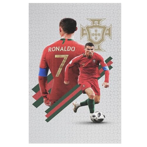 Puzzle 1000 Teile Ronaldo Puzzles Erwachsene Schwierigkeitsgrad Wooden Puzzles Fußballer Puzzle Lernspiele Spielzeug 1000 PCS von LOPUCK