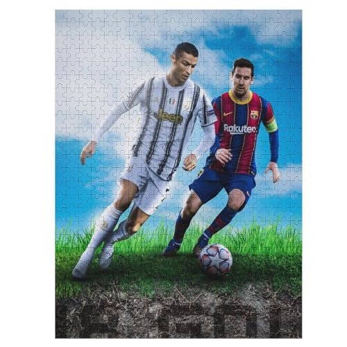 Puzzle 500 Teile Ronaldo Messi Puzzles Erwachsene Schwierigkeitsgrad Wooden Puzzles Fußballer Puzzle Lernspiele Spielzeug 500 PCS von LOPUCK