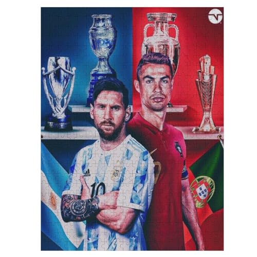 Puzzles Für Erwachsene 500-teiliges Ronaldo Messi Puzzle Fußballer Wooden Puzzle 500-teiliges Puzzle Für Erwachsene 500 PCS von LOPUCK