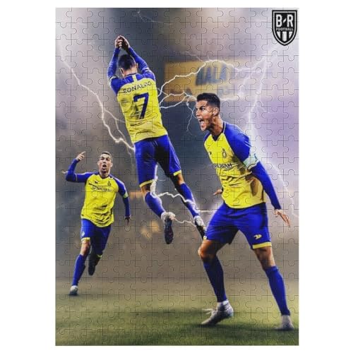 Ronaldo Al NASSR Erwachsene Puzzle 300 Teile Puzzle Fußballer Wooden Puzzle Lernspielzeug Spiel Familiendekoration 300 PCS von LOPUCK