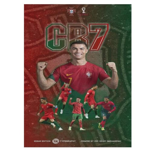 Ronaldo Puzzles Erwachsene Puzzle 500 Teile Puzzle Fußballer Wooden Puzzle Lernspielzeug Spiel Familiendekoration 500 PCS von LOPUCK