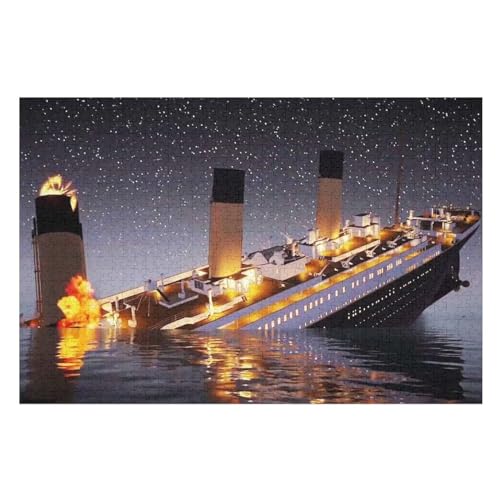 Titanic Erwachsene Puzzles Puzzle 1000 Teile Puzzles Filmplakat Puzzle Lernspiel Spielzeug Familiendekoration 1000PCS (75x50cm) von LOPUCK