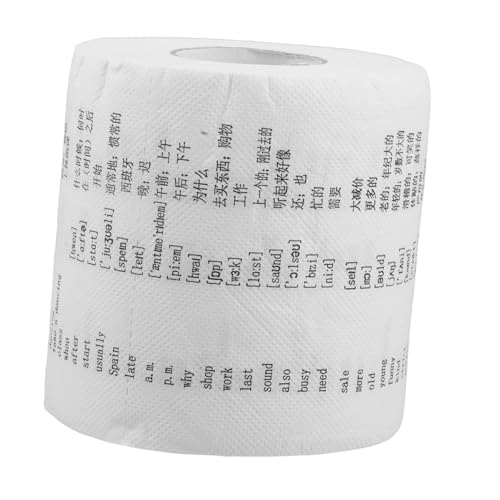 LOPUNER 1 Rolle Englisch Wort Toilettenpapier mit Phonetik Spaßiges Lernwerkzeug für Verbesserung des Wortschatzes im Badezimmer für Zuhause und Schule von LOPUNER