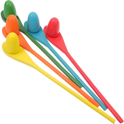 LOPUNER 1 Satz Balance Eierlöffel Spielzeugset für Teiliges Rot Gelb Blau Grün und Orange Pädagogisches Outdoor für Geschicklichkeit und Balance Training für Ab Jahren von LOPUNER