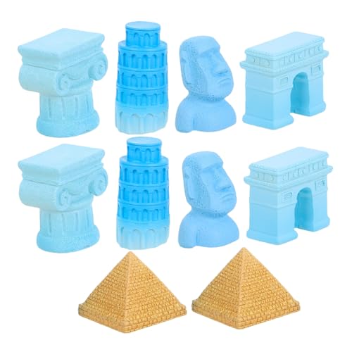 LOPUNER 1 Satz Berühmte Gebäude Zubehör Teiliges mit Schiefer Turm Triumphbogen und Römischen Säulen für Puppenhaus Dekoration Gestaltete Modelle für Sammler von LOPUNER