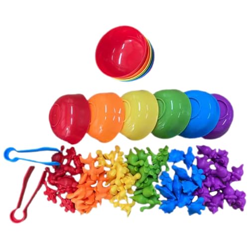 LOPUNER 1 Satz Dinosaurier Zählspielzeug Set für Kleinkinder Lernspielzeug Intelligenz Bunte Soft Gummiformen für Vorschulkinder und Babybildung Zufällige Farbe Zufällige Farbe von LOPUNER