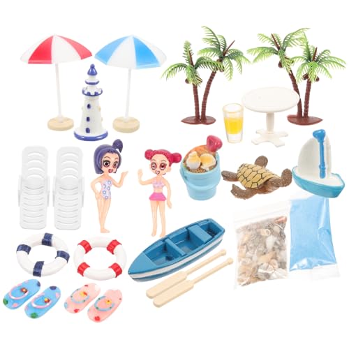 LOPUNER 1 Satz Mini Strand Dekoration Set für Puppenhaus Sommerstrand Mikrolandschaft Zubehör mit Muscheln und Mini Liegestuhl für DIY Mikro Garten und Miniaturhaus LOPUNER 1 Satz Mini Strand Dekoration Set für Puppenhaus Sommerstrand Mikrolandschaft Zubehör mit Muscheln und Mini Liegestuhl für DIY Mikro Garten und Miniaturhaus von LOPUNER