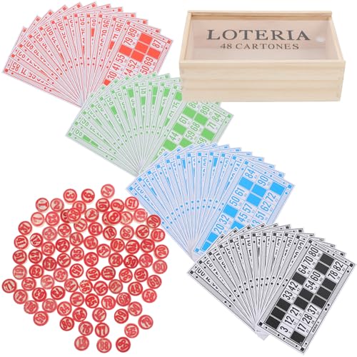 LOPUNER 1 Satz Russisches Lotto Brettspiel mit Tragetasche Innovatives Bingo Spiel für Familien Fördert Logisches und für Partys und Zusammenkünfte von LOPUNER