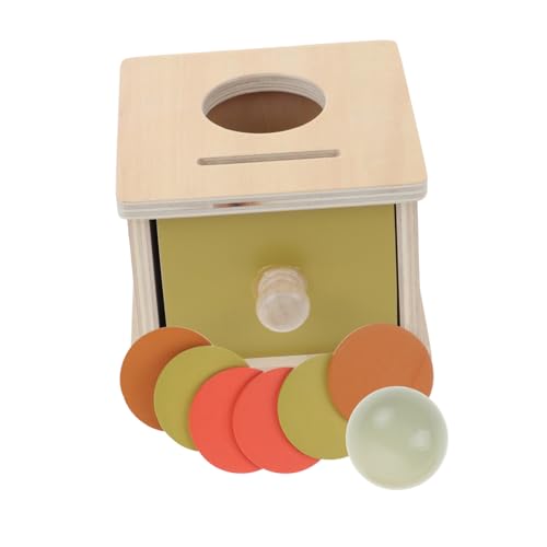 LOPUNER 1 Satz Spielzeugkiste für Ball Pitching Münzen Montessori Mathespielzeug Babyspielzeug Lernspielzeug für Kleinkinder Montessori- für die frühe Bildung Kiefernholz von LOPUNER