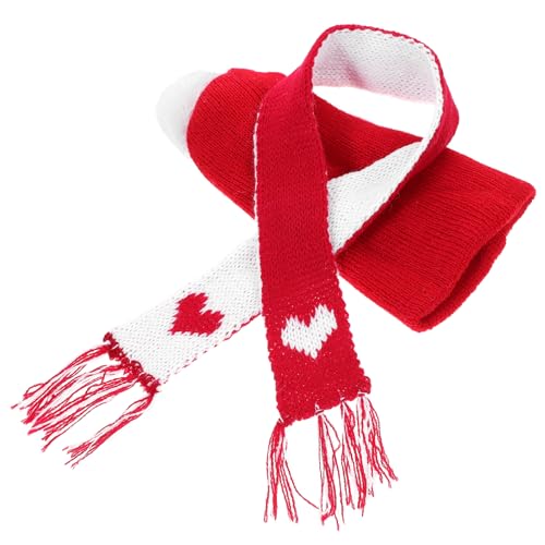 LOPUNER 1 Satz Strickmütze und Schal Weihnachtsdeko Niedliche Hüte und Schals für Bastelarbeiten Weihnachtsdekoration und Puppenzubehör Teilig Herz von LOPUNER