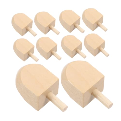 LOPUNER 10 Stück Holz Dreidels Unbemalt für Hanukkah DIY Leere zum Basteln und Dekorieren für Erwachsene Vielseitig Einsetzbar für Feiertage und Spiele von LOPUNER