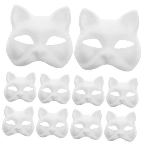 LOPUNER 10 Stück Katzenmasken zum Bemalen Leere Papiermasken für Halloween Karneval Cosplay Diy Bastelmasken aus Sicherem Stabilem Material für Erwachsene LOPUNER 10 Stück Katzenmasken zum Bemalen Leere Papiermasken für Halloween Karneval Cosplay Diy Bastelmasken aus Sicherem Stabilem Material für Erwachsene von LOPUNER