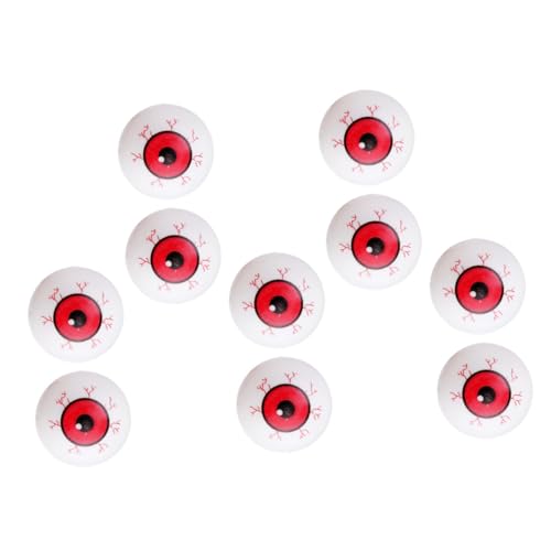 LOPUNER 10 Stück Teiliges Halloween Deko Rote Kunststoff Augenbälle Widerstandsfähige Fake Eyes für Gruselige Party Deko und Scherzspielzeug Robustes Halloween Horror Party Zubehör von LOPUNER