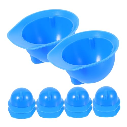 LOPUNER 10 Stück Teiliges Mini Bauhelm aus Robustem Kunststoff Mini Sicherheitshelm für Puppendekoration Vielseitig Einsetzbar für DIY Partys und BAU Themen Blaue Miniatur Kappe von LOPUNER