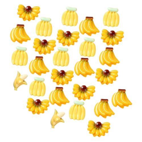 LOPUNER 100 Stück Künstliche Mini Banane Lebensechte Deko Früchte für Fotografie Party Festlichkeiten Robuste Farbechte Simulation für Kreative Dekoration von LOPUNER