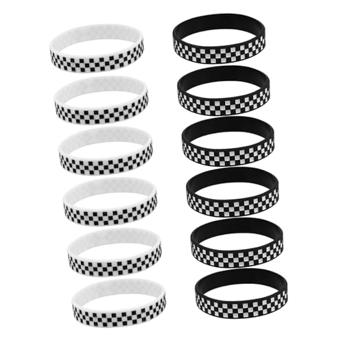 LOPUNER 12 Stück Schwarz-weiß Karierte Silikonarmbänder Für Rennpartys, Rennwagen-preis, Kariertes Armband, Dekoration, Partygeschenke, Kleine Silikonbänder LOPUNER 12 Stück Schwarz-weiß Karierte Silikonarmbänder Für Rennpartys, Rennwagen-preis, Kariertes Armband, Dekoration, Partygeschenke, Kleine Silikonbänder von LOPUNER