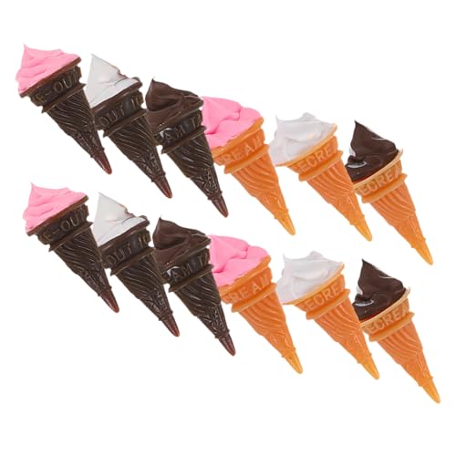 LOPUNER 12 Stück Teiliges Miniatur-Eiscreme-dekor aus Resin Vielseitige Miniatur-dessertfiguren für Puppenhaus-küchen Lebensechte Tiny House Accessoires Einfach zu Reinigen für von LOPUNER