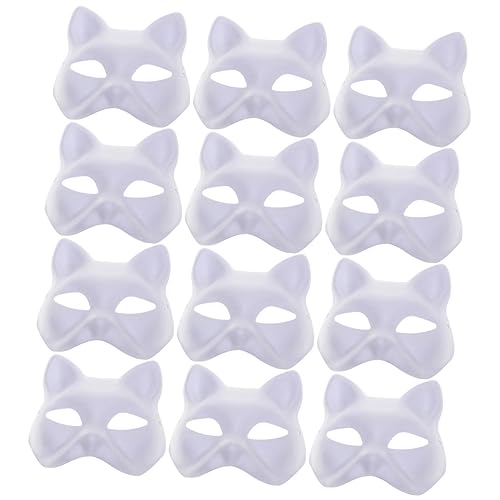 LOPUNER 12Stücke DIY Katzenmaske aus Pappmaché Leere Maske zum Bemalen für Halloween Cosplay und Partys Einfach zu Gestalten für Kreative Bastelprojekte LOPUNER 12Stücke DIY Katzenmaske aus Pappmaché Leere Maske zum Bemalen für Halloween Cosplay und Partys Einfach zu Gestalten für Kreative Bastelprojekte von LOPUNER