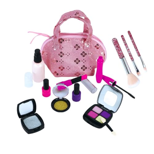 LOPUNER 1Satz Make Up Set Sichere Waschbare Kosmetik für Mädchen Teiliges Set mit Lippenstift Nagellack und Zubehör für Kreatives Spiel und Ab Jahren von LOPUNER
