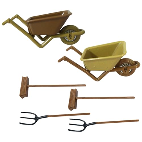 LOPUNER 2 Sätze Mini-kinderwagenmodell Werkzeug Kinderminiaturspielzeug Miniaturen Zum Basteln Dekorative Mini-hausdekoration Mini-hausversorgung Miniaturmodell Aus Holz Pp Zufällige Farbe von LOPUNER