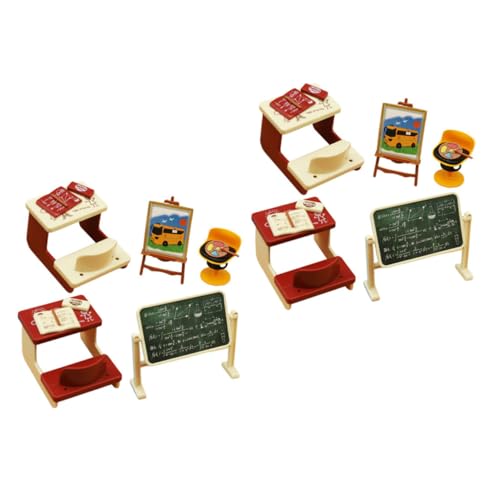 LOPUNER 2 Sätze Miniatur Klassenzimmer Modell mit Mini Tafel Schreibtisch Stuhl Dekoration DIY Puppenhaus Zubehör für Jugendliche LOPUNER 2 Sätze Miniatur Klassenzimmer Modell mit Mini Tafel Schreibtisch Stuhl Dekoration DIY Puppenhaus Zubehör für Jugendliche von LOPUNER