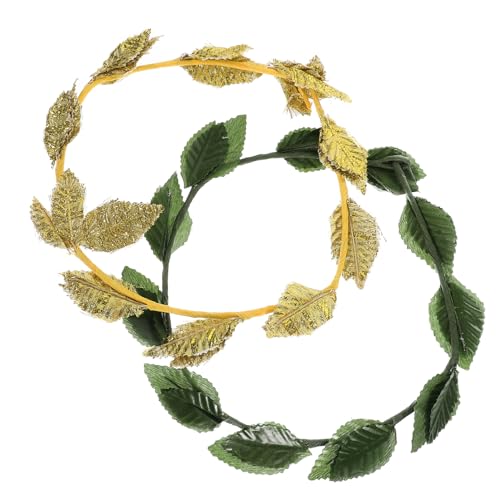 LOPUNER 2 Stück Blattkrone Kopfschmuck für Cosplay und Maskerade Römisches Haarschmuck Gold und Grün für Hochzeiten und Besondere Anlässe LOPUNER 2 Stück Blattkrone Kopfschmuck für Cosplay und Maskerade Römisches Haarschmuck Gold und Grün für Hochzeiten und Besondere Anlässe von LOPUNER