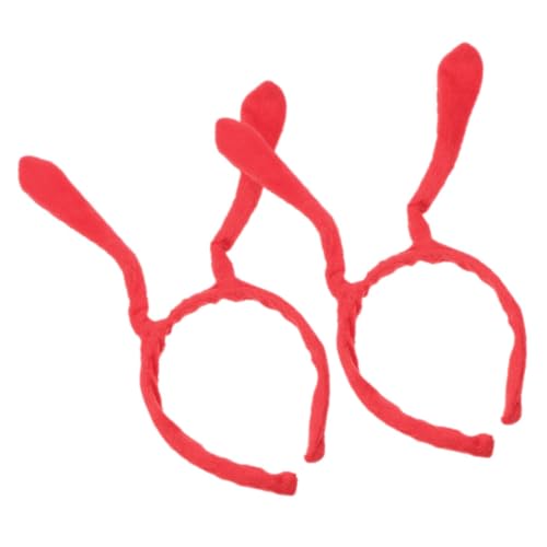 LOPUNER 2 Stück Haarschmuck Maskerade Cosplay Stirnbänder Cosplay Party Stirnbänder Marienkäfer Stirnband Erwachsene Bienen Halloween Bienen Stirnband Bienenantenne Rot Plüsch von LOPUNER