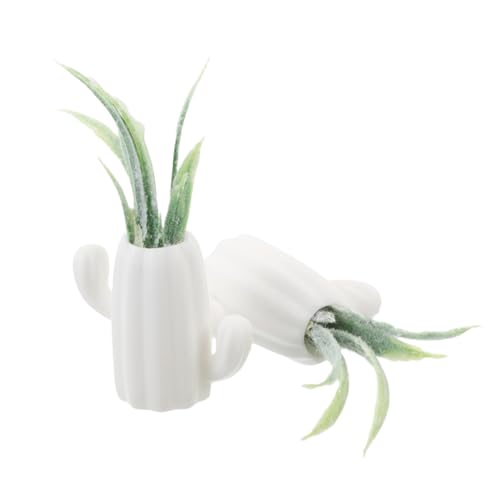 LOPUNER 2 Stück Künstliche Bonsai Töpfe für Puppenhaus Dekoration Resistent gegen Verblassen für Feengärten und Kreative Arrangements von LOPUNER