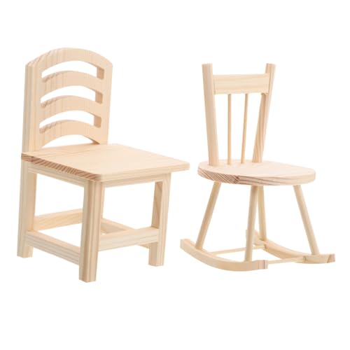 LOPUNER 2 Stück Mini Holz Schaukelstuhl DIY Kit für Kreative Miniaturmöbel für Puppenhaus Fördert Kreativität und Feinmotorik für Spielzimmer und Bildungseinrichtungen LOPUNER 2 Stück Mini Holz Schaukelstuhl DIY Kit für Kreative Miniaturmöbel für Puppenhaus Fördert Kreativität und Feinmotorik für Spielzimmer und Bildungseinrichtungen von LOPUNER