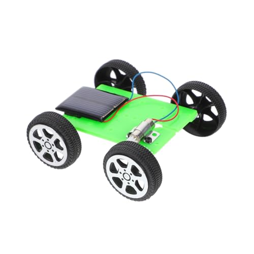 LOPUNER 2 Stück Solarauto Solar-DIY-Automodell Wissenschaftsspielzeug Wissenschaftsprojekt-Requisite Wissenschaftsprojekt-Kit Wissenschaftsexperiment -Kits Lehrstütze Lehrhilfe Metall Grün von LOPUNER