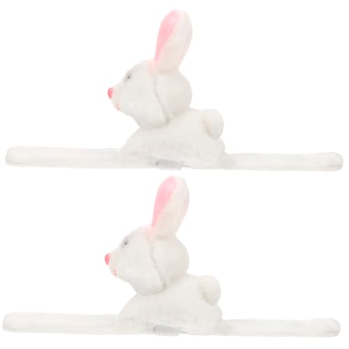LOPUNER 2 Stück Teiliges Plüsch Hasen Slap Bracelet Flexible Armbänder Vielseitiges Party Mitgebsel für Geburtstag Halloween Kostümzubehör Robust von LOPUNER